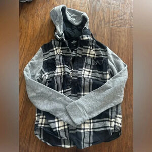 Hollister Button Up Flannel Hoodie